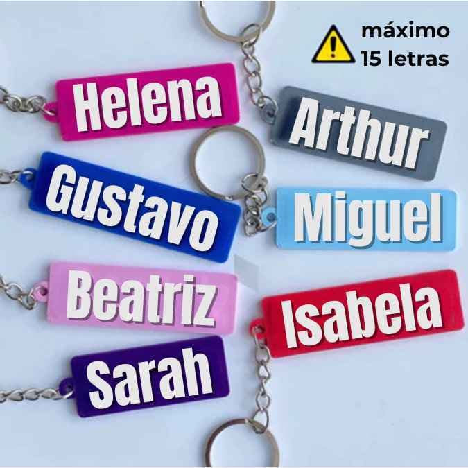 Chaveiro Nome Personalizado Impressão 3D
