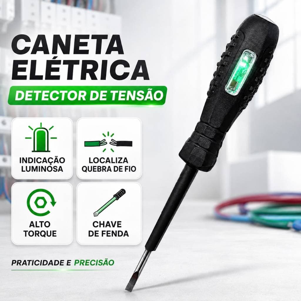 Caneta Elétrica de Medição de Luz Colorida de Alto Torque, Chave de Fenda, Quebra de Fio Dedicada para Eletricistas