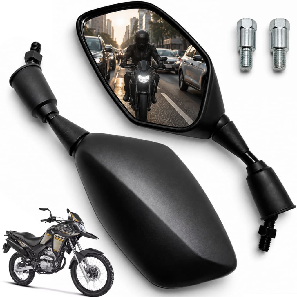 Par Retrovisor Xre 300 2019 A 2025 Lente Convexa Rosca Honda
