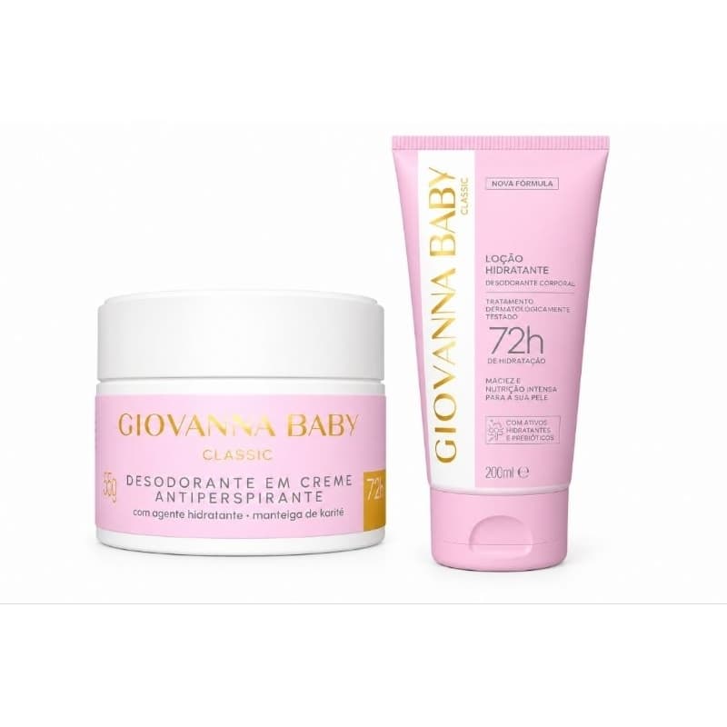 Kit Loção Giovanna Baby 200ml + Desodorante Creme 55gr Classic Rosa