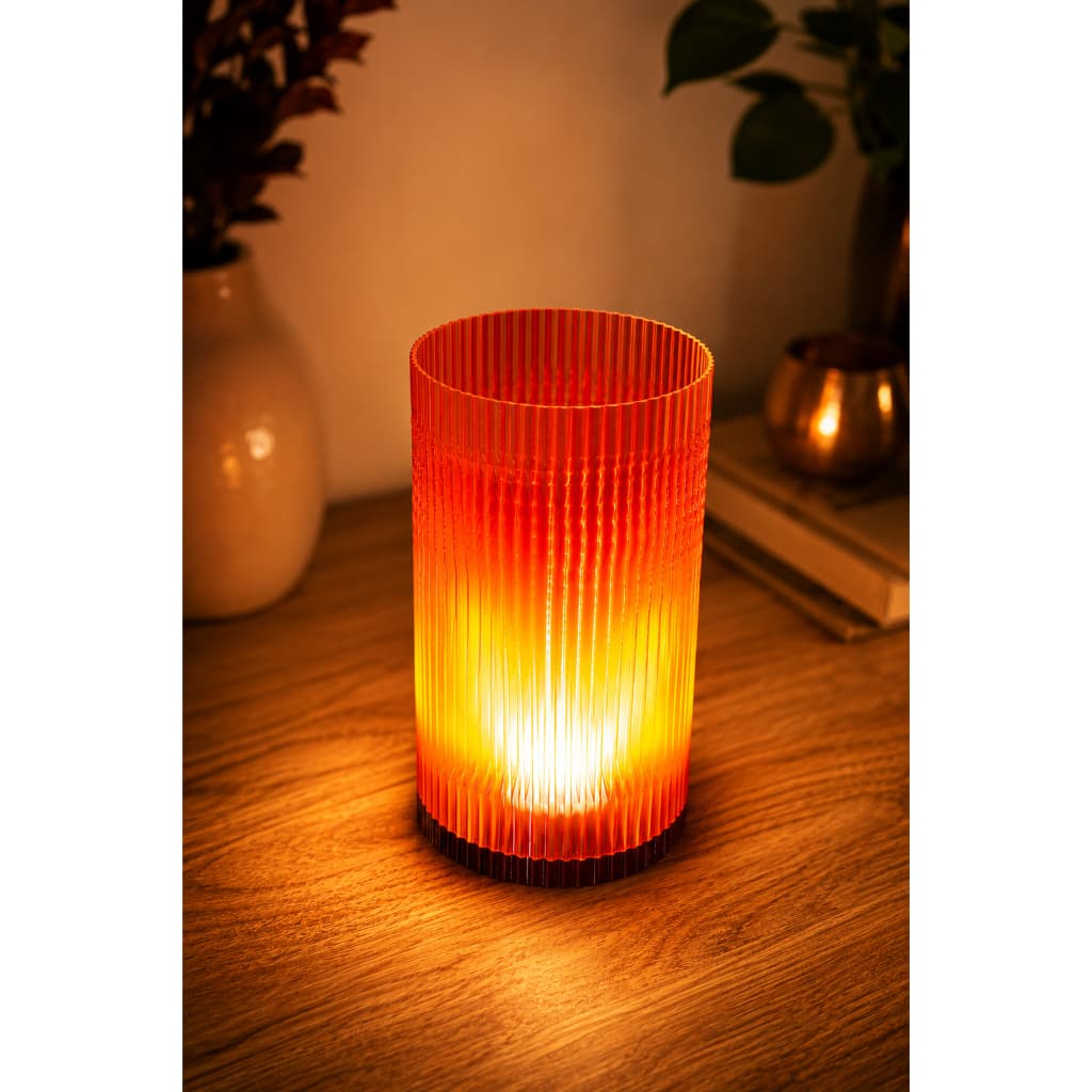 Abajur Luminária De Mesa Ripple Moderno Decorativo Vermelho/Laranja
