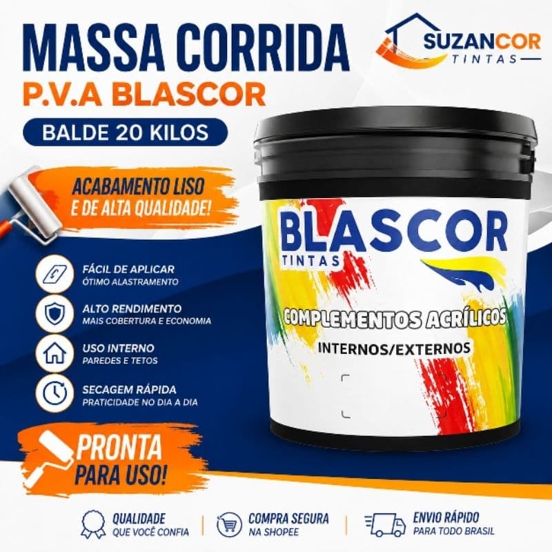 Massa Corrida P.V.A Balde 20 kilos Blascor