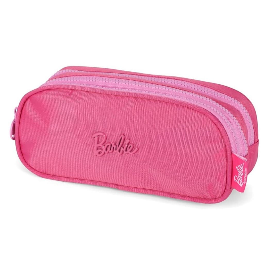 Estojo Triplo Da Barbie Pink Escolar Porta Lapis Menina Presente