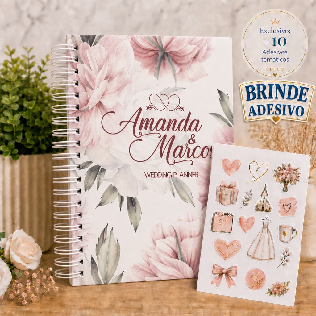 Planner da Noiva Wedding 219 Páginas Agenda Casamento 298 Páginas Personalizado Checklist Organização A5