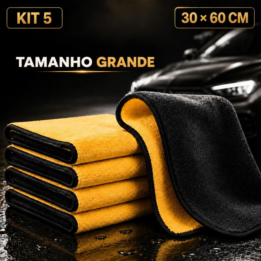 Pano Toalha Microfibra Grandes 30x60cm Carro Moto Toalha Automotiva Lavagem Secagem Rápida Polimento