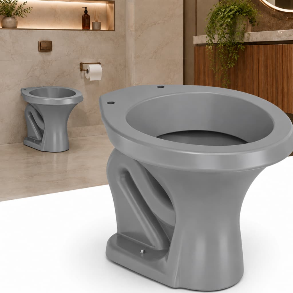 Bacia Vaso Sanitário Convencional Cinza Logasa