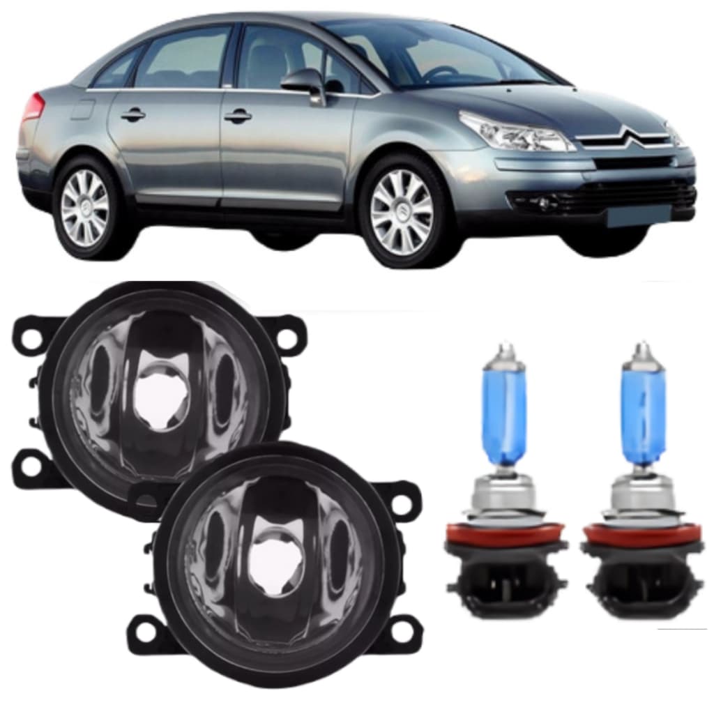 PAR FAROL MILHA CITROEN C4 PALLAS 2007 A 2013 E SUPER BRANCA