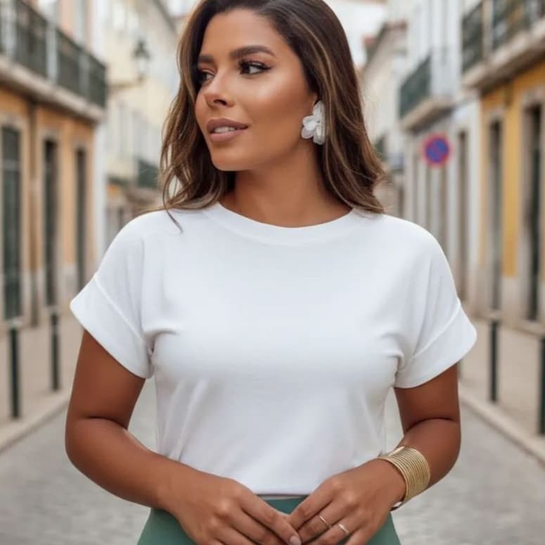 Blusa Feminina Liza Manga Japonesa Casual Viscolaycra