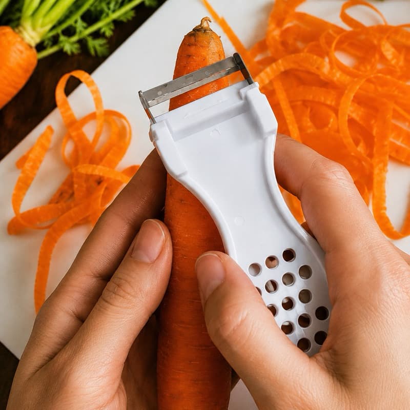 Descascador Boleador e Ralador 3 em 1 Aço Inox para Frutas e Legumes
