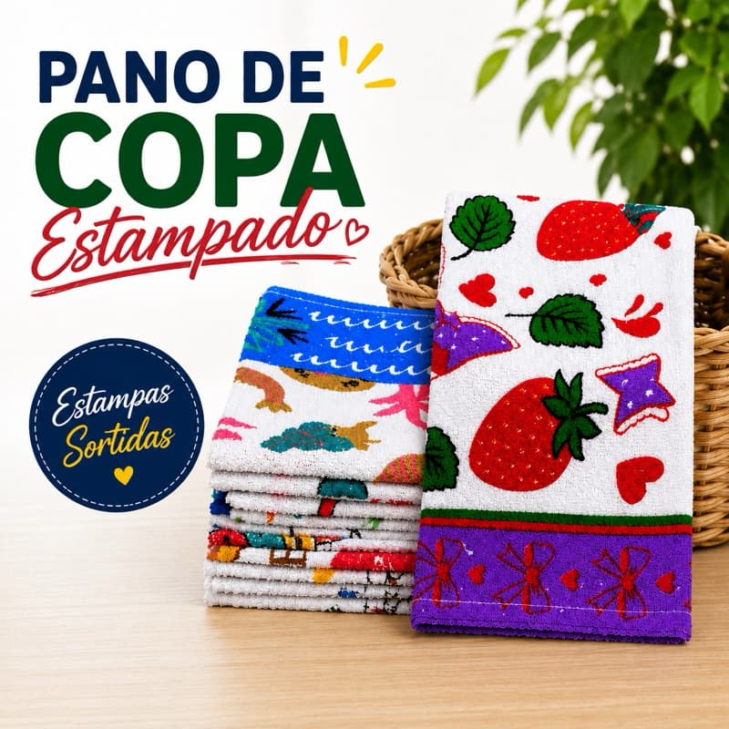 30 UNIDADES PANO DE PRATO ESTAMPADO FELPUDO ATOALHADO - 40x60cm - Louça - Guardanapo