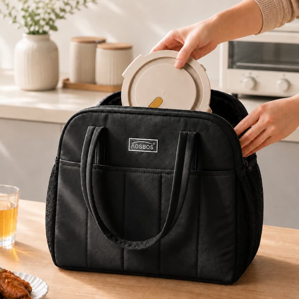 Lancheira Térmica Feminina Bolsa Térmica Grande Impermeável para Marmita Trabalho Escola Piquenique com Alça Reforçada