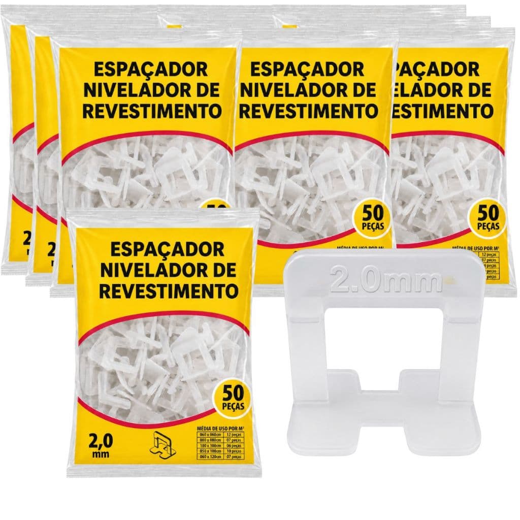 Kit 500 Niveladores Tradicional Para Pisos E Porcelanatos 2mm 1,5mm 1,0mm