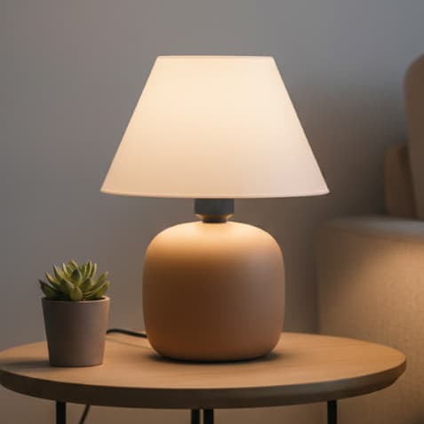 Abajur Luminaria Cerâmica Bivolt Com Cúpula para Decoração Quarto Escritório Sala Decoração