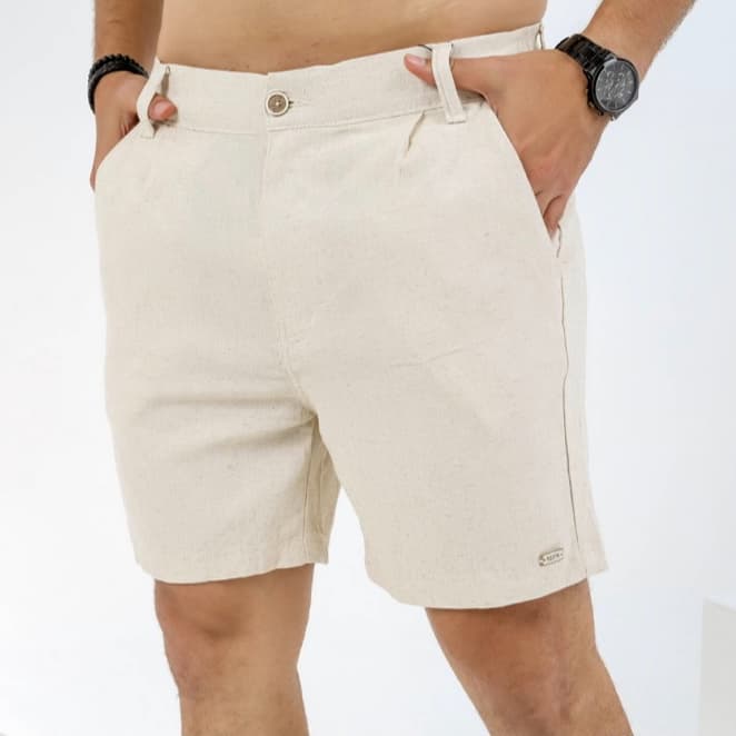 Bermuda Social de Linho Masculina Curta