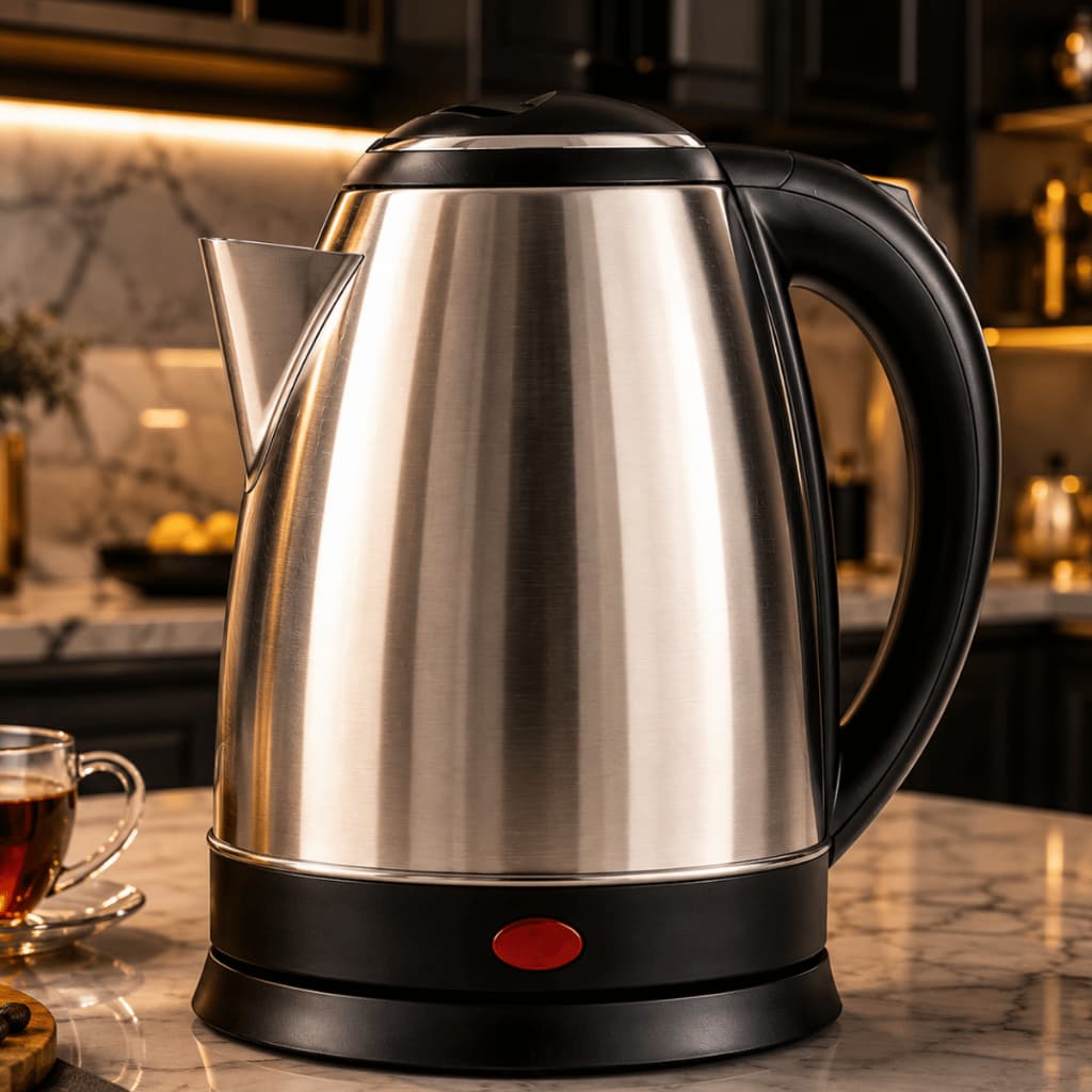 Chaleira Elétrica Jarra 2L Café Chá Agua Inox Bivolt Com Base Carregadora Cozinha Ferver Aquecer Moderna Envio Imediato
