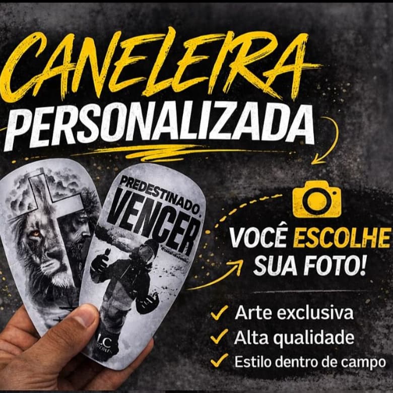 ⚽🔥 CANELEIRA PERSONALIZADA  Entre em campo com estilo e personalidade usando uma caneleira exclusiv