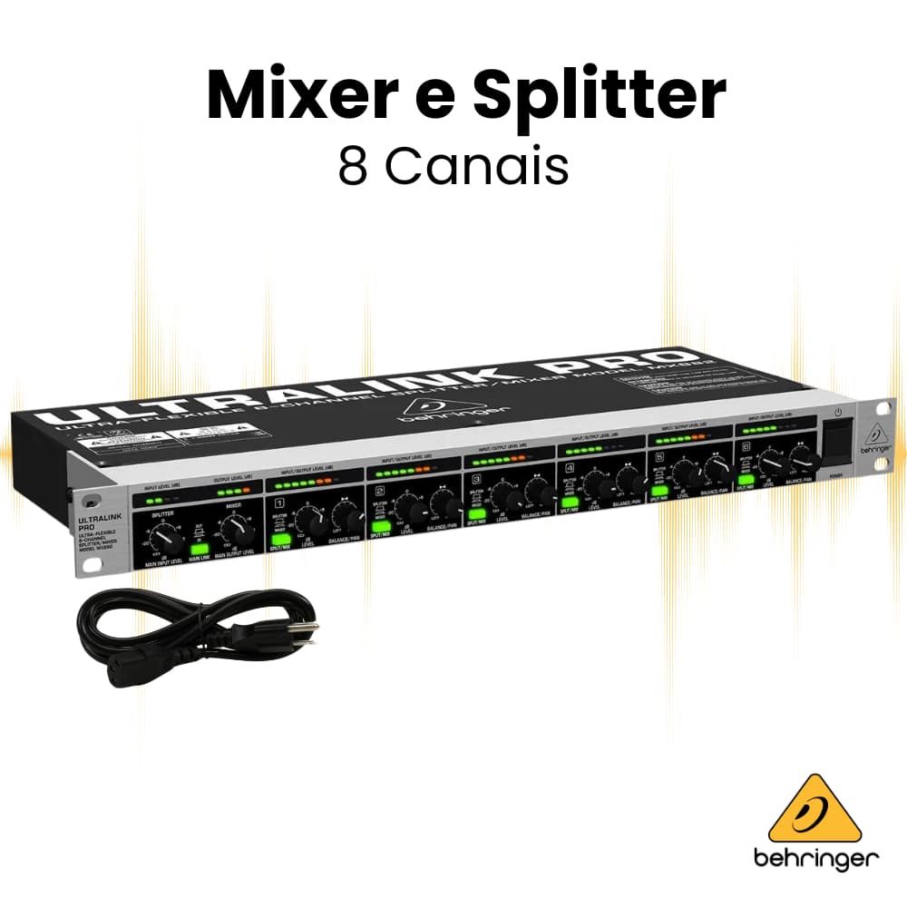 Mesa de Som Profissional Mesa de Som Behringer Xenyx Mx882 Mixer Som Console