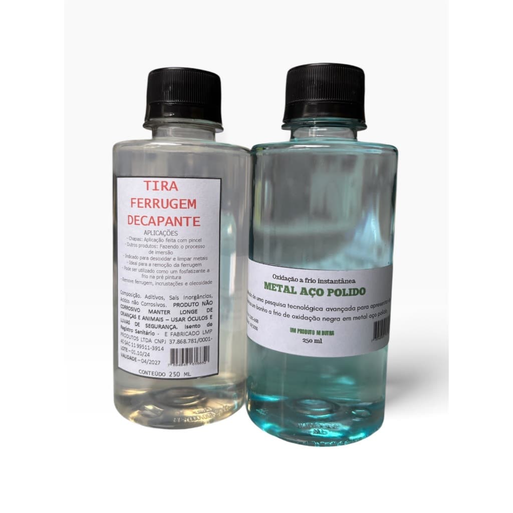 Kit Completo Para Oxidação Negra A Frio Metal Aço 250 Ml