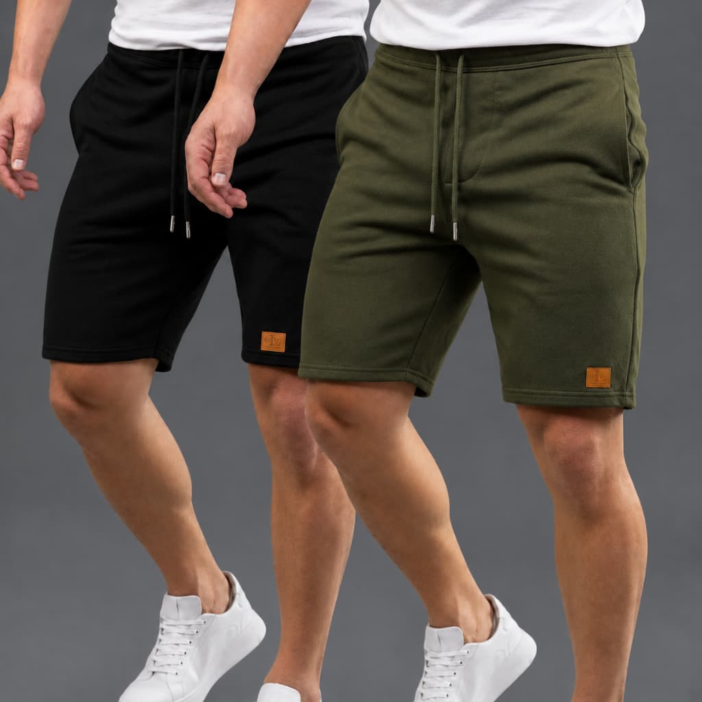 kit 2 Bermuda Masculina de Moletom Kit 2 Shorts Masculino De Moletinho kit 2 Shorts Masculino de Moletom