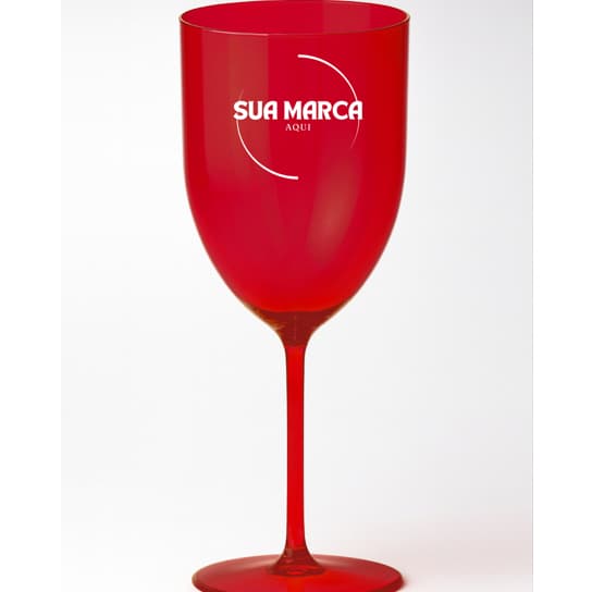 10 Taças de Vinho 400 ml Acrílico personalizada 1 cor