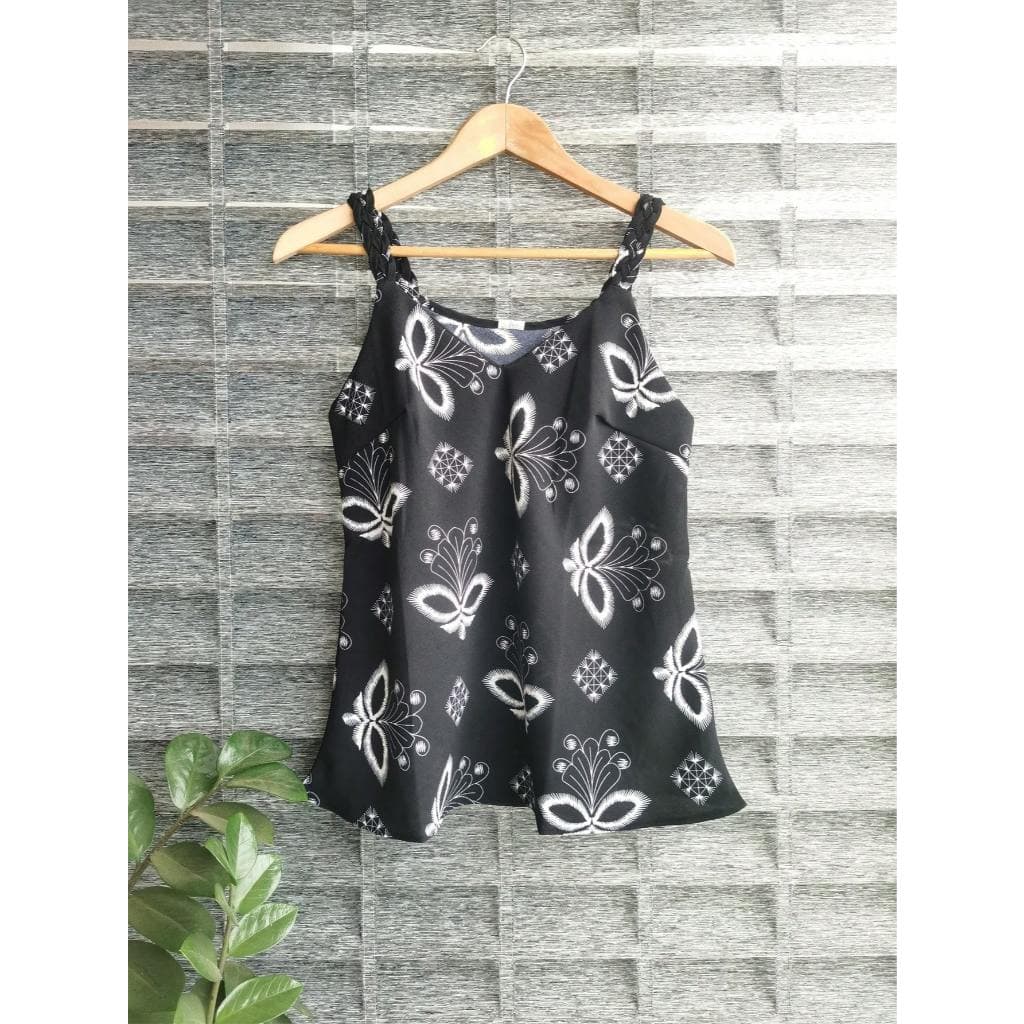 Blusa regata feminina alça grossa Regata Tranças elaborada Blusa  feminina estampado duna