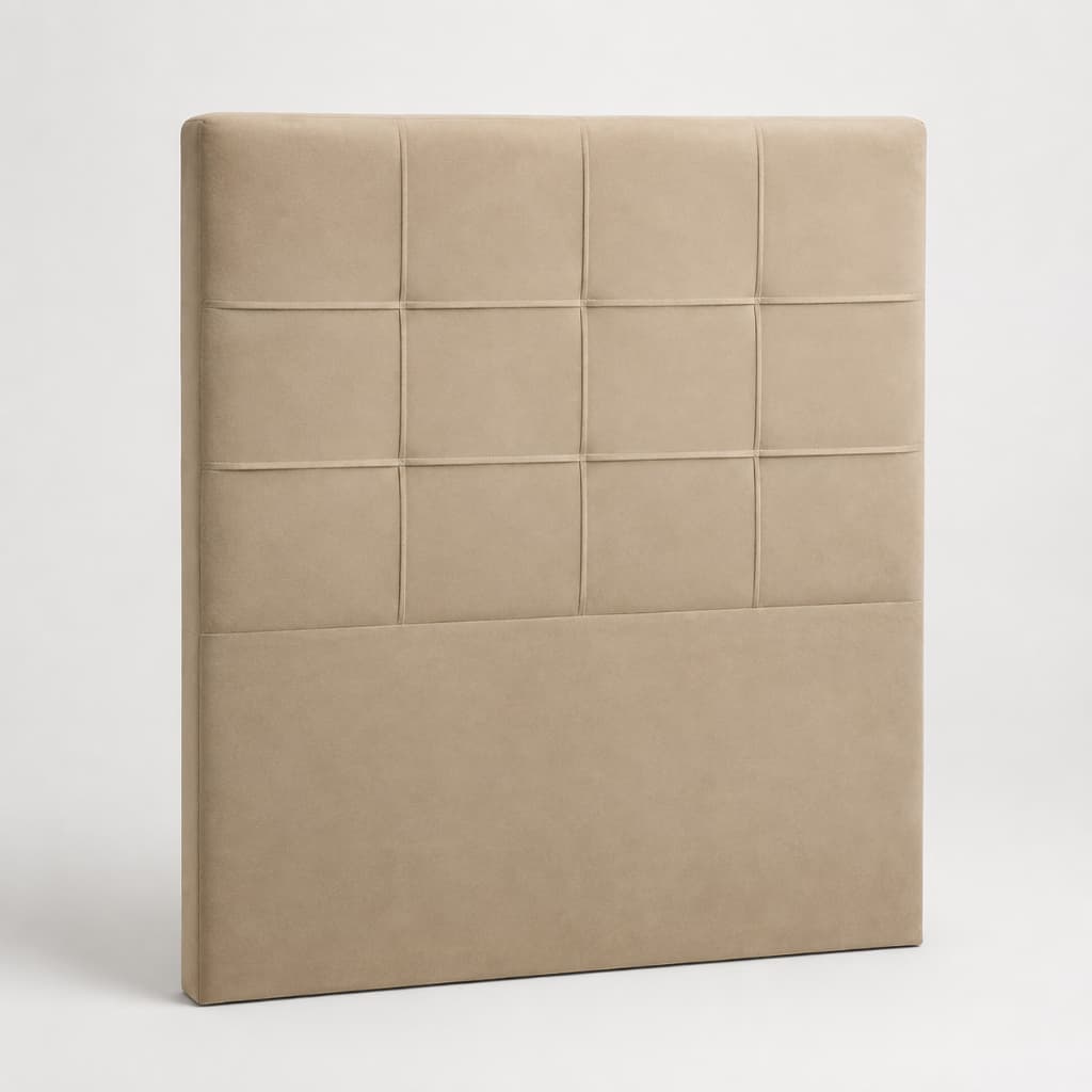 Cabeceira Solteiro 90cm Estofada em Suede Cama Box Moderna com Gomos