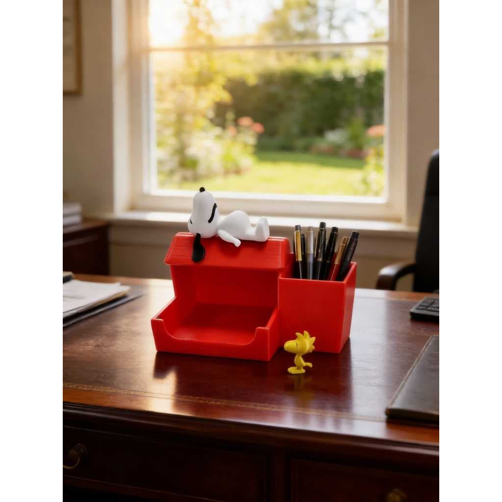 Porta caneta do Snoopy com espaço para Post-it