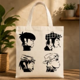 Ecobag Gorillaz Estampada Bolsa Sacola Algodão Banda Rock Retrô Streetwear