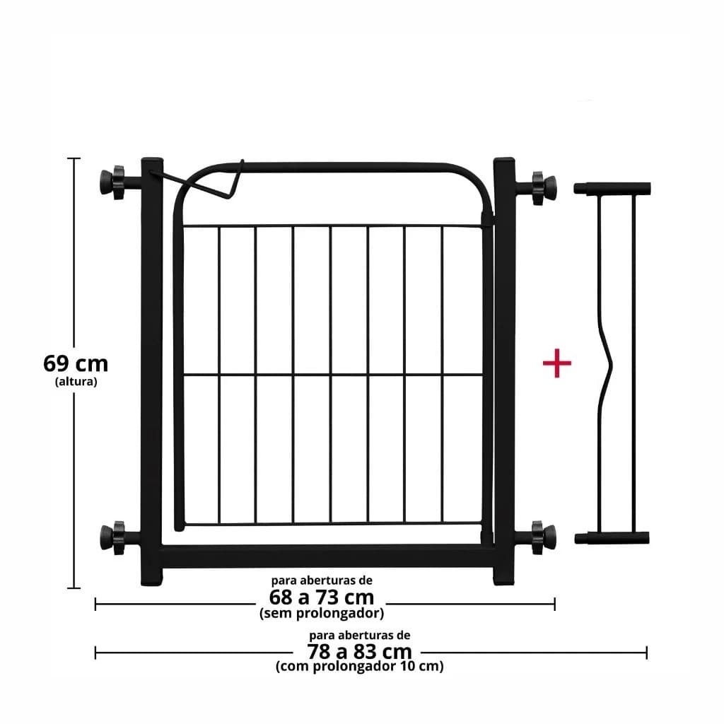 Portão de Segurança Aramado para Cães com Extensor de 10cm – Ideal para Pets