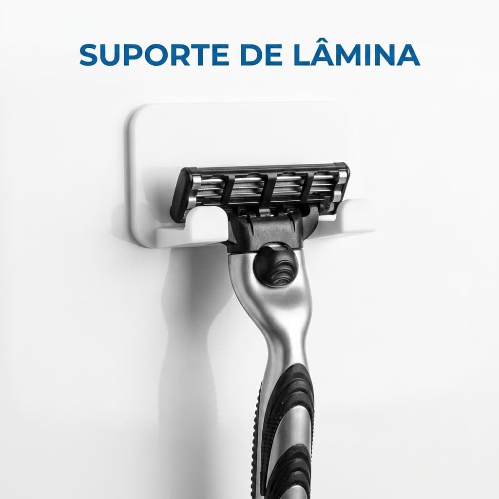 KIT de Suporte Para Barbeador Gilete Gillette Prestobarba Organizador Parede Banheiro Sem Furo 3M