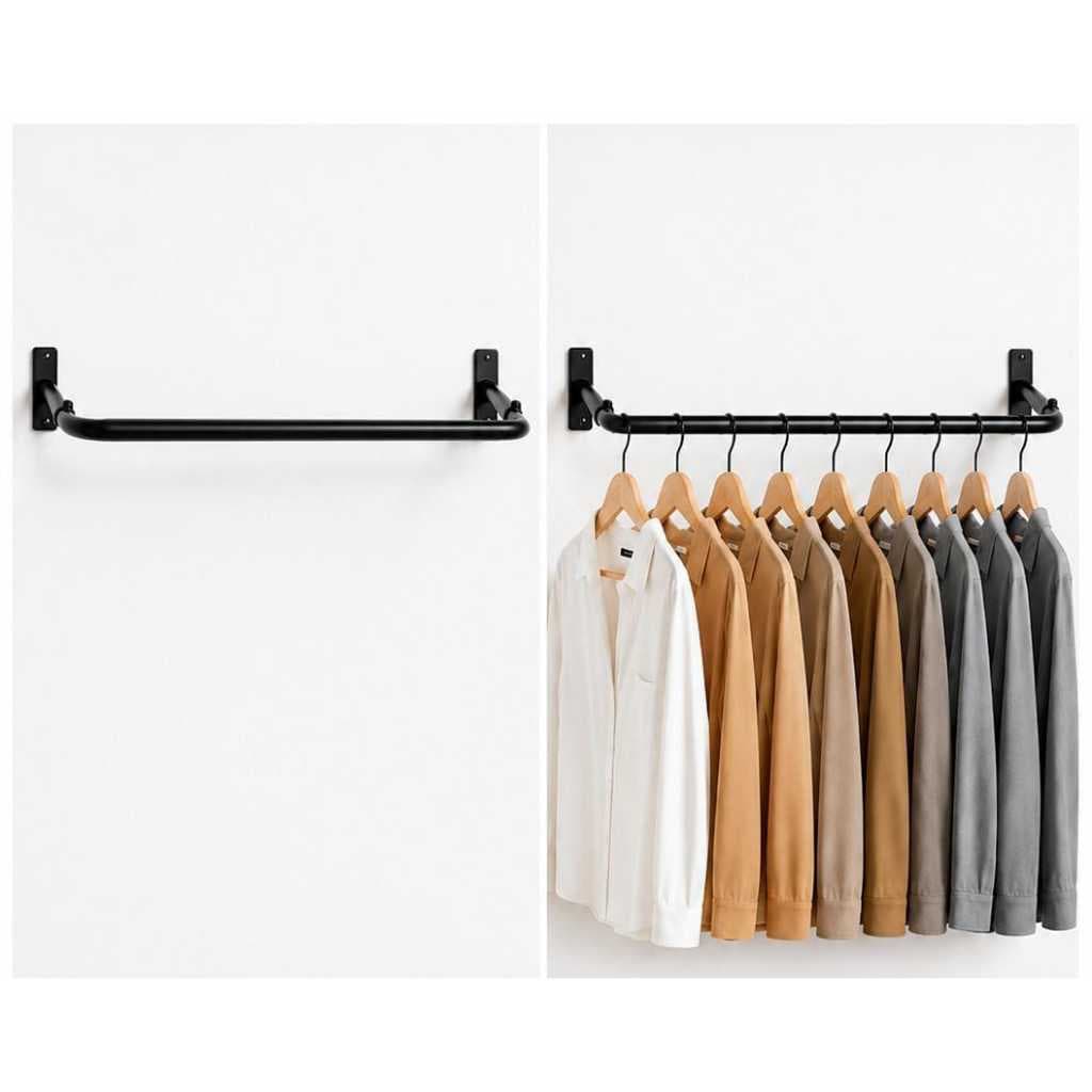 Arara de Parede 80cm Organizadora C/Kit Parafuso + Bucha