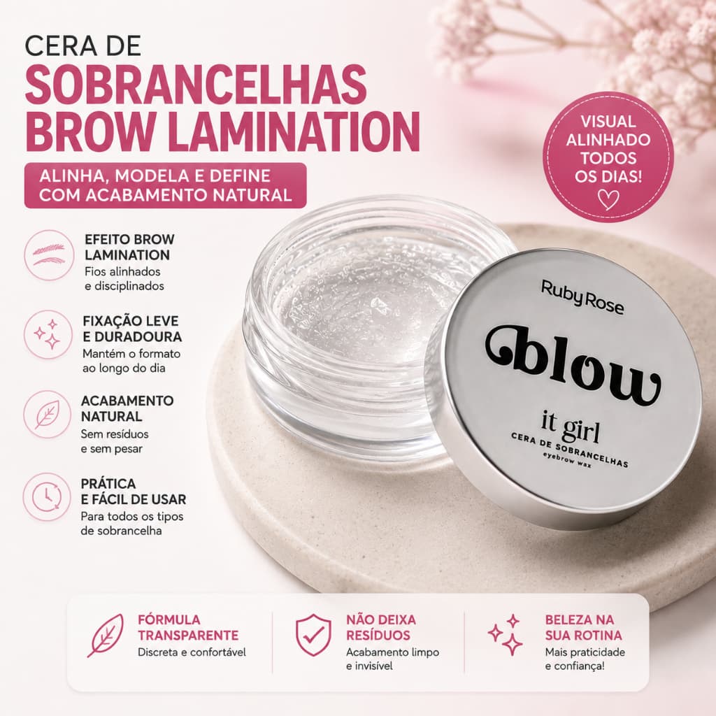 Cera de Sobrancelhas Brow Lamination Ruby Rose Gblow