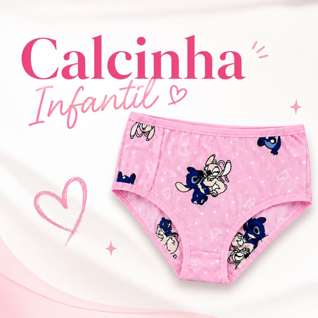 Calcinha Conforto Infantil em Microfibra, Estampas Variadas - 2, 3 ou 5 unidades.