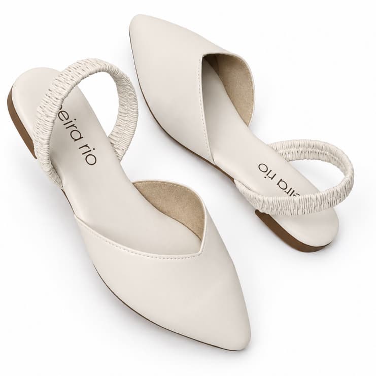 Mule Feminino Beira Rio 4233.466 Bico Fino Tira Traseira Franzida Confortável Macio Leve Elegante leve e macio.