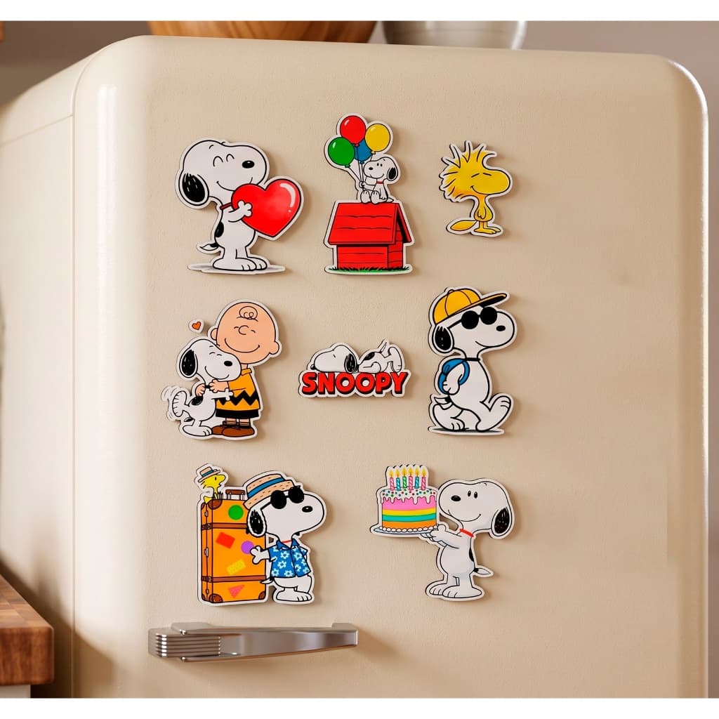 Imã de Geladeira Coleção Snoopy Kit com 8