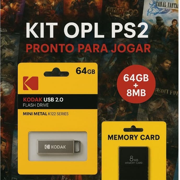Kit Jogos PS2 no Pendrive para PlayStation 2