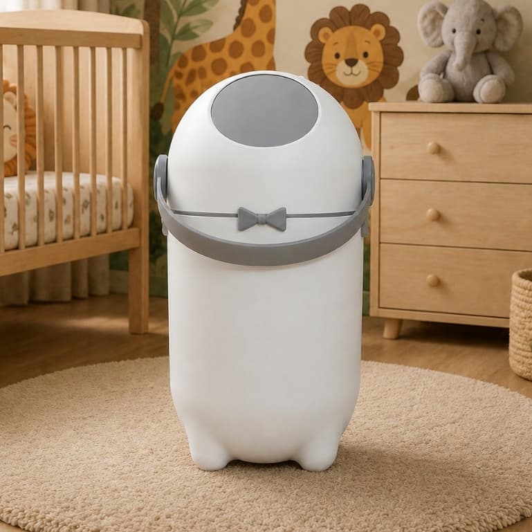 Lixeira para Fraldas 10L Anti-Odor com Tampa para Quarto de Bebê