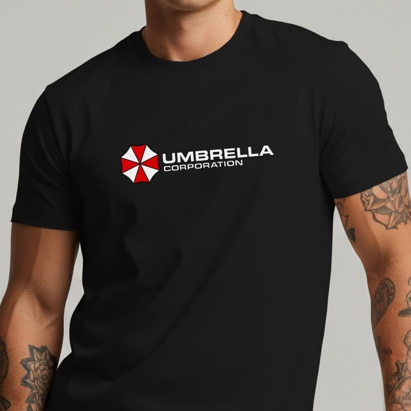 Camiseta Masculina Umbrella Corporation Resident Evil Estampada 100% Algodão Premium TShirt