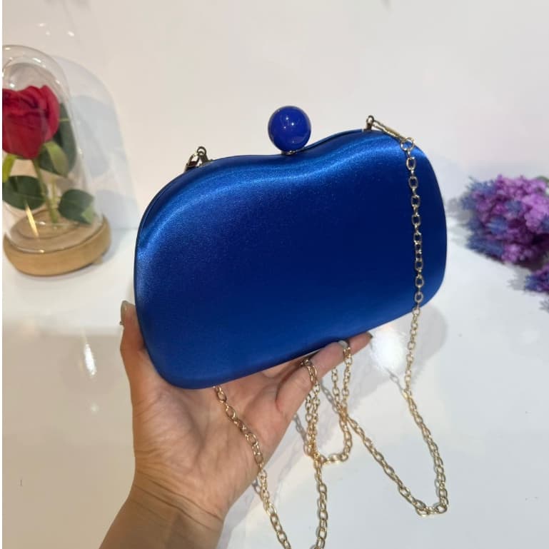 Bolsa festa clutch cetim feminina para madrinha, alça removível, diversas cores à escolha#yc-92