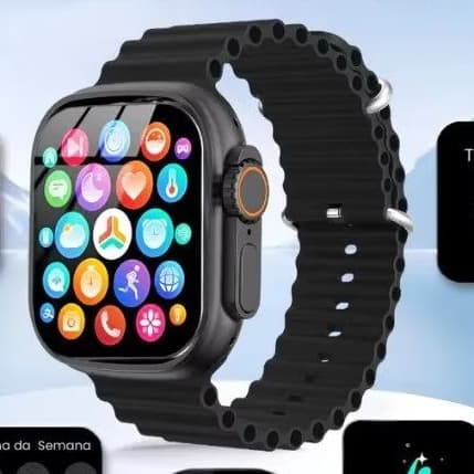 Relógio Smartwatch T10 Ultra 2 Big Preto Display 2.19 55mm Inteligente Bluetooth Esportivo