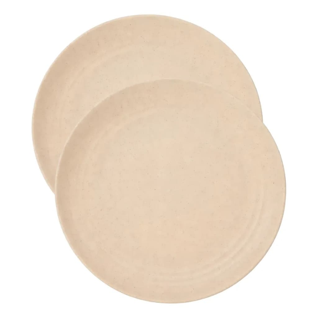 Kit 2 Pratos Raso Fibra De Bambu 27cm Refeição Resistente Ecologico