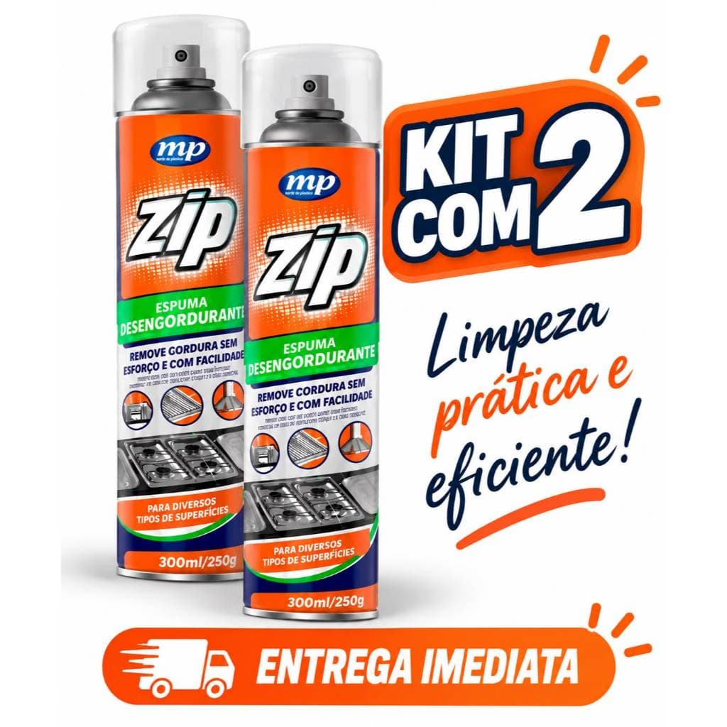 Kit C/2 Espuma Desengordurante Limpeza Pesada Zip 300Ml My Place