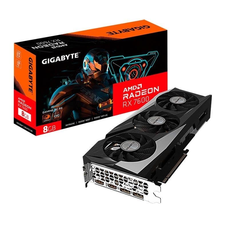 Placa de Vídeo RX 7600 GAMING OC 8G AMD Radeon Gigabyte, 8GB, GDDR6, 128bits, RGB