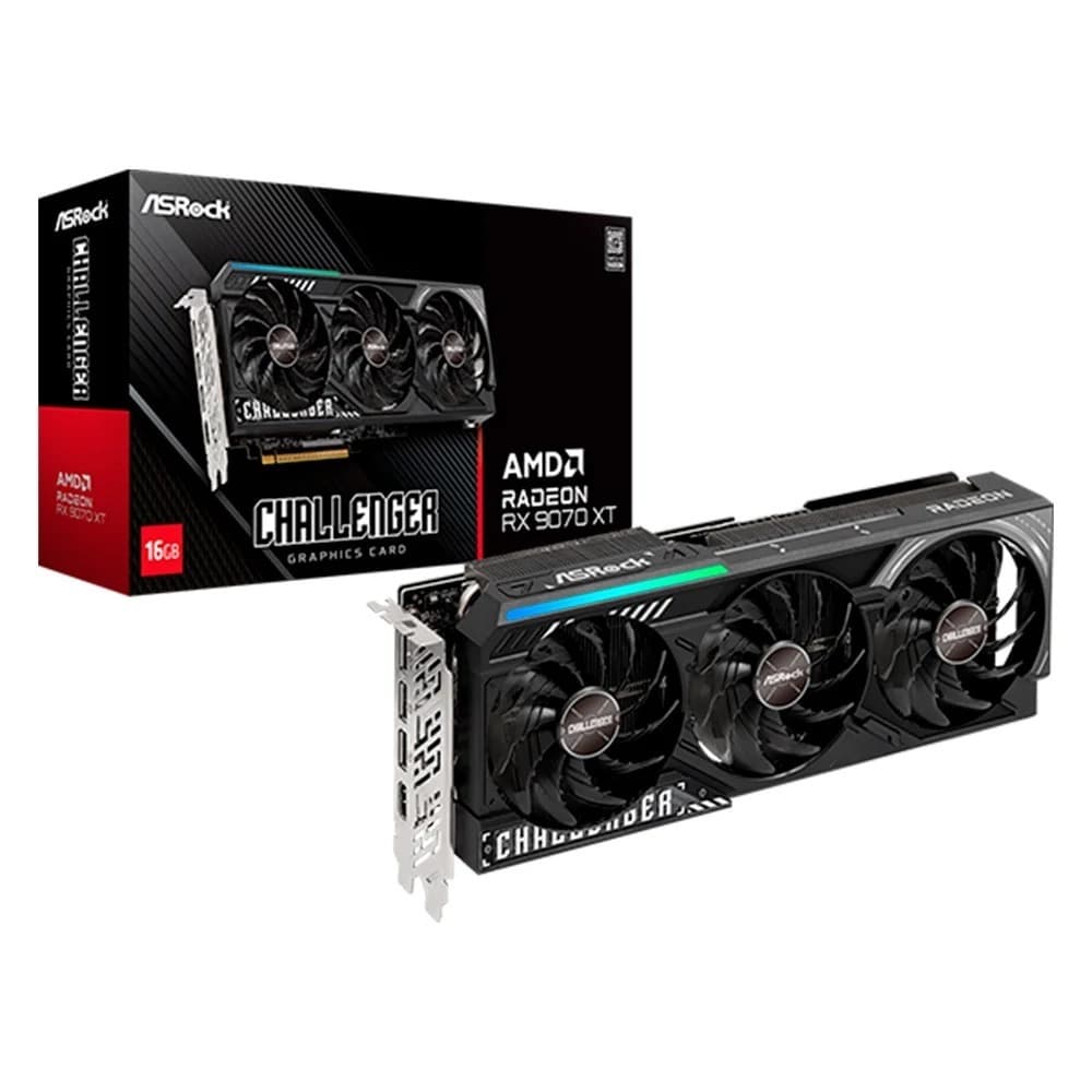 Placa de Video AsRock Radeon RX 9070XT Challenger, 16GB, GDDR6, 256-bit, 90-GA5NZZ-00UANF