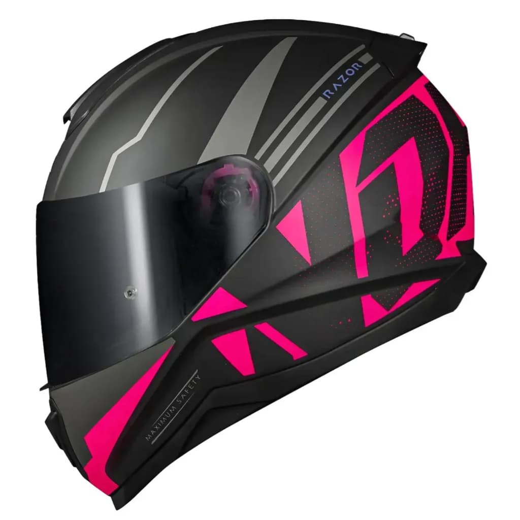 Capacete Moto Feminino Norisk Razor Original Full Preto Rosa Fosco Inmetro NBR7471 preparado para intercomunicador