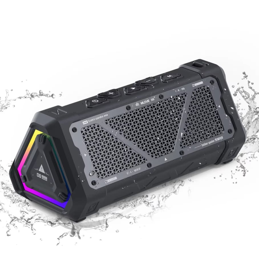 Caixa de Som Mifa MLOVE P3 Bluetooth 5.3 40W Potente IPX7 À Prova D'Água RGB TWS Micro SD USB-C