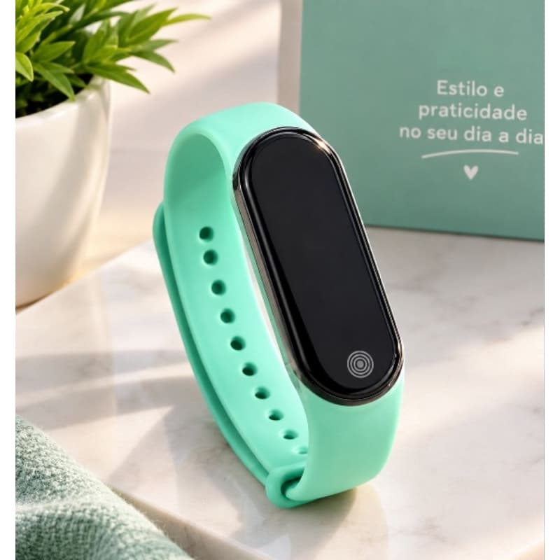 Relógio Digital Pulseira Silicone – Verde