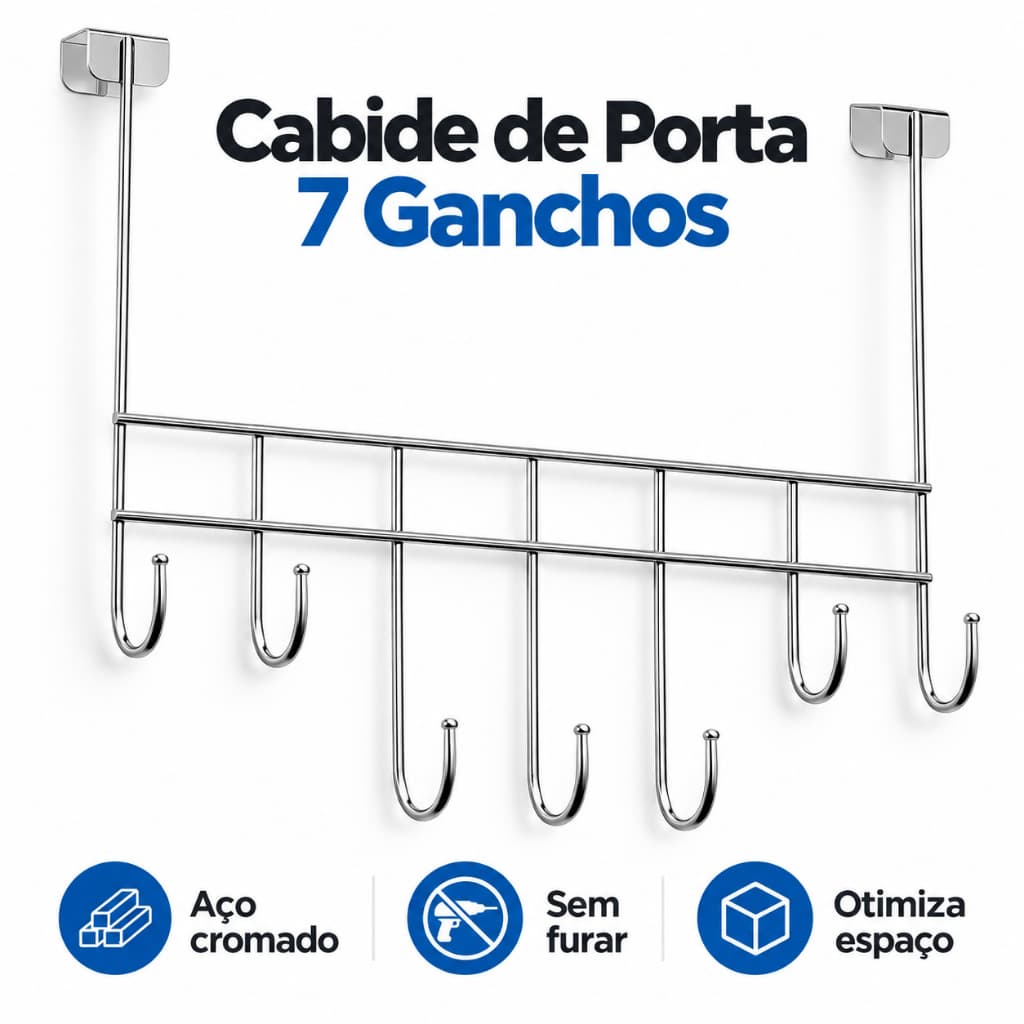 Cabide Gancho Porta Toalhas p/ Porta box Banheiro Quarto