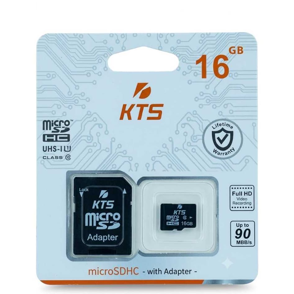 Cartão De Memória KTS 16GB Micro SD Com Adaptador SD