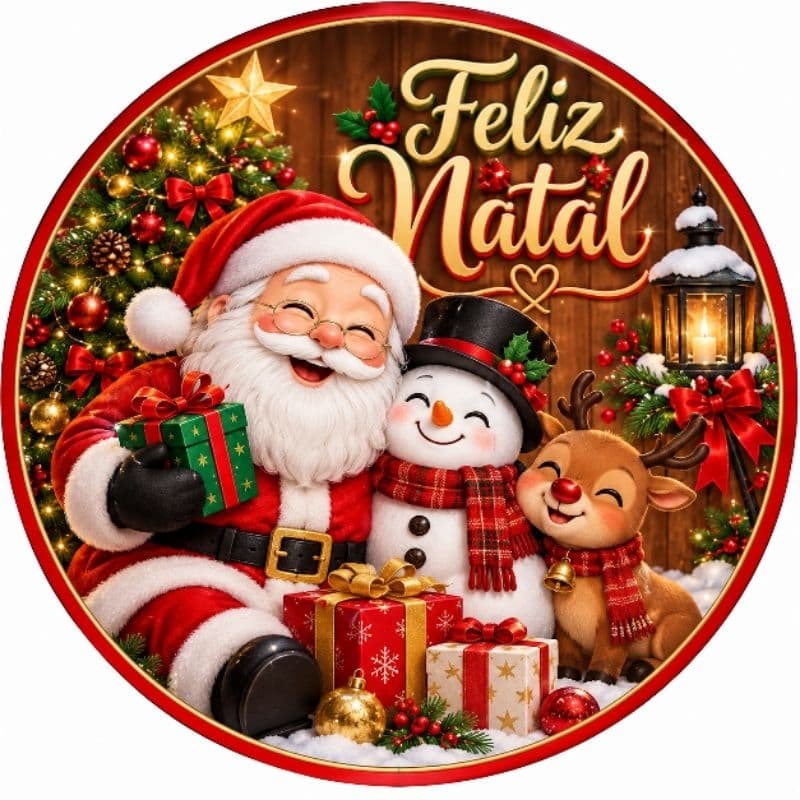 Capa para painel natal 50x50cm circular